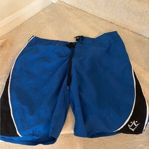 Rusty Blue Swim Board Shorts with Black Trim